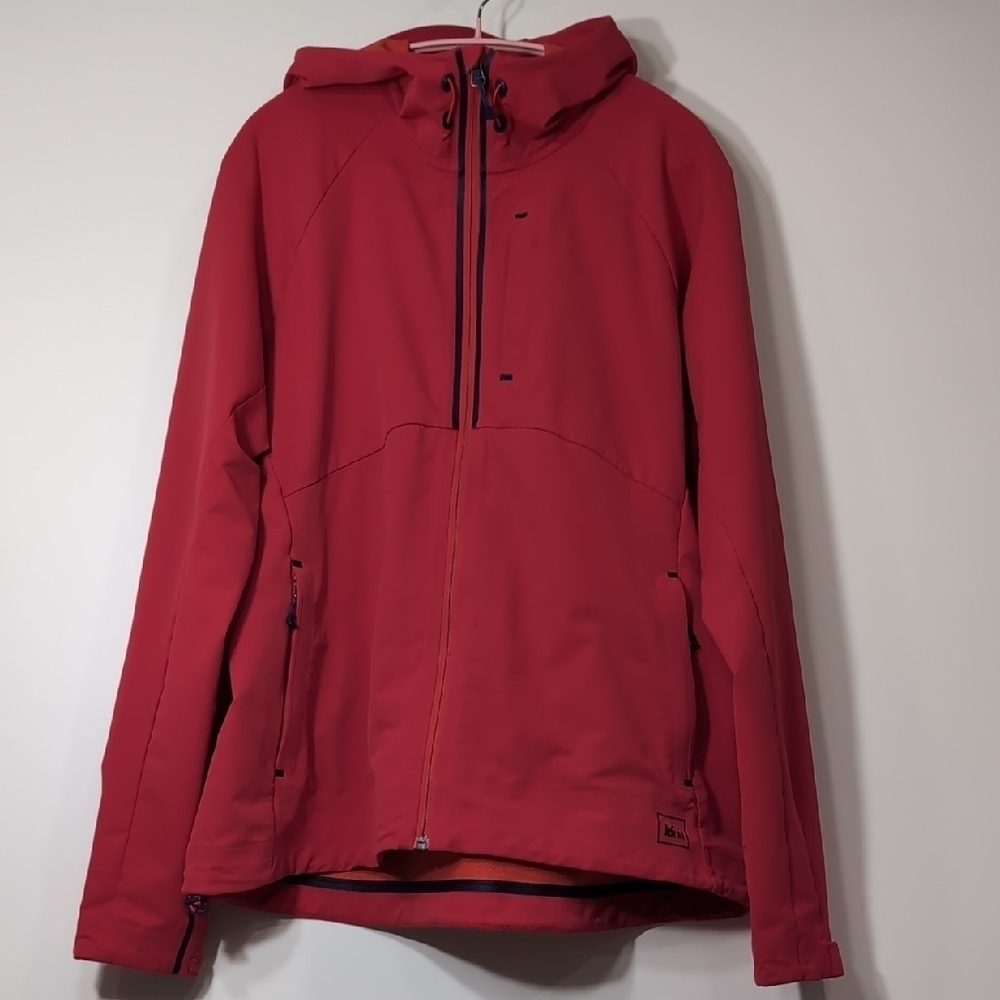 REI | Red Stretchy Hiking Camping Outdoor Active Utility Jacket Shell Size XL